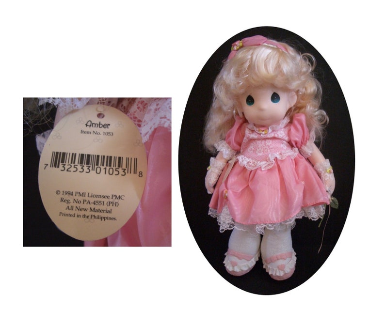 1994 Precious Moments AMBER 1053 Sweetheart doll. Excellent condition with tag attached. Worth 150 dollars GIFTS image 1