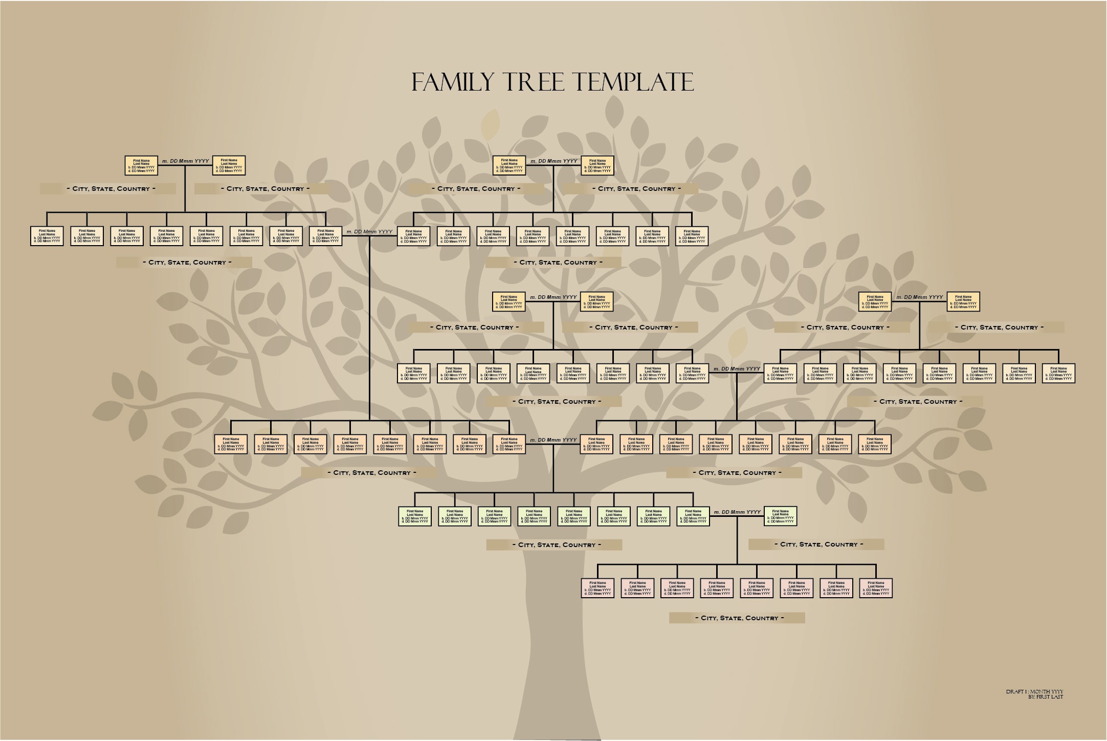 5 Generation Customizable Family Tree Template Adobe Illustrator Etsy 5 Generation Customizable Family Tree Template Adobe Illustrator Etsy
