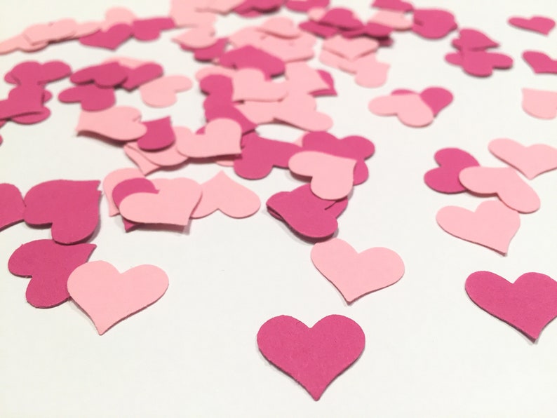 Konfetti / Streudeko: 100 rosa pinke Herzen Bild 1