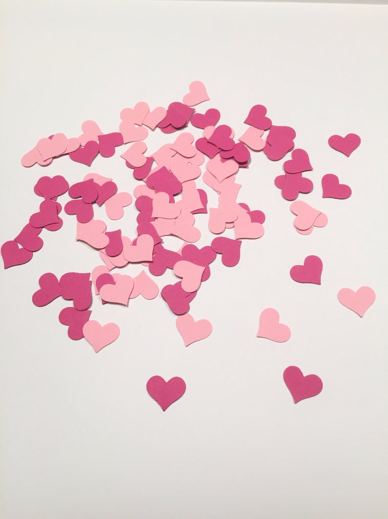 Confetti/Deco Confetti: 100 Pink Pink Hearts image 3