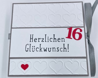 Birthday box, for the 16th, wish box, wish fulfiller, for the birthday, 16th birthday, cash gift for the birthday, birthday candle, 16, box