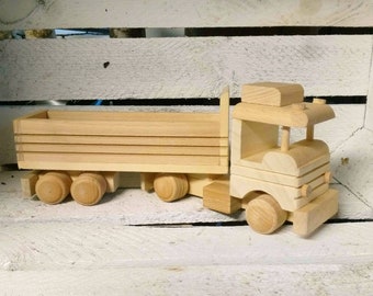 Juguete de camión grande de madera para niño montessori