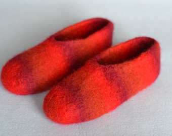 Felt slippers size 36* - red tones