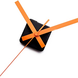 Silent Clock Mechanism + ORANGE hands 4.52&quot;/11.5cm