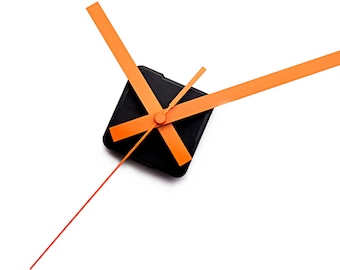 Silent Clock Mechanism + ORANGE hands 4.52"/11.5cm