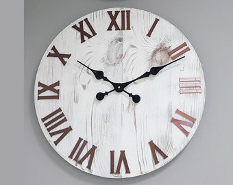 Large wall clock, 19" inch, M3, Rustic wall clock,