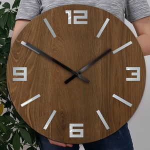 Clock Wall Wood clock  OAK Dark 40cm / 15.75&quot;