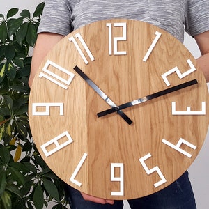 Clock Wall Wood clock  OAK 40cm / 15.75&quot;