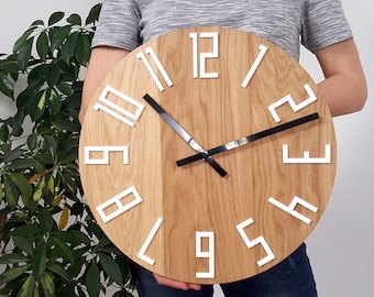 Horloge murale horloge en bois CHÊNE 40cm / 15.75"