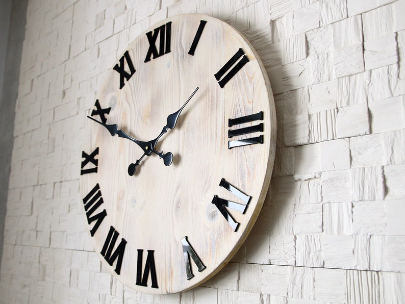 Large wall clock, 19 inch, M3, Rustic wall clock, image 3