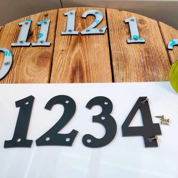 12x Self-Adhesive Arabic numerals, Clock numbers, Craft, Acrylic Numbers, Resin Clock, numbers with screws, All colors and Size