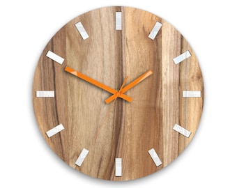 Wall clock - Wooden 100% walnut Simple Violet ModernClock