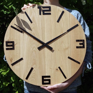 Clock Wall Wood clock  OAK 50 CM