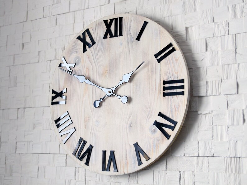 Large wall clock, 19 inch, M3, Rustic wall clock, image 2