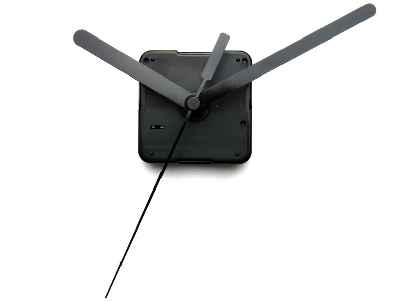 Silent Clock Mechanism BLACK hands 3.74/9.8cm image 1
