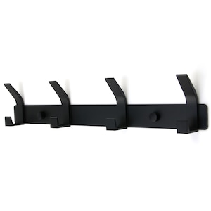 Wall Hook Rack METIK – 4 Hooks – Long Dowel Wall Hooks – Black Wall Fixtures – Minimalist Towel Hooks – Decorative Wall Hanging Hooks