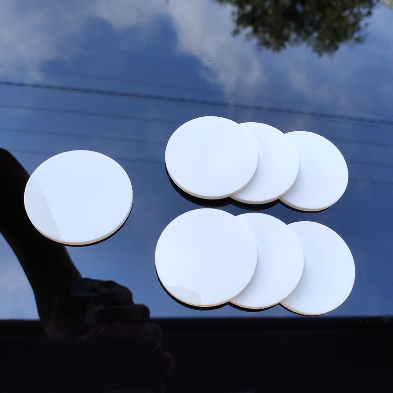 White plastic Disc, Laser cut acrylic circles, all size: 2.5cm thickness 3mm 250pcs image 3