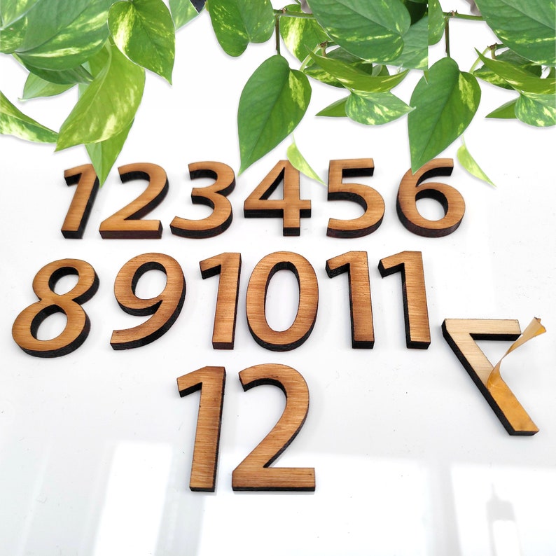 12x wood bambo numbers, clock numbers, Craft Numbers zdjęcie 2