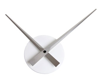 Minimalist Wall Clock, Home and Office Decor, Housewarming Gift, Modern Wall Clock + SILVER hands 8.66"/22cm