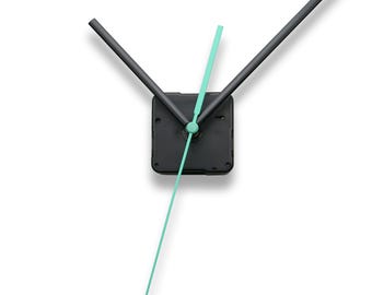 Silent Clock Mechanism + BLACK hands 5.7"/14.5cm