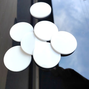 White plastic Disc, Laser cut acrylic circles, all size: 2.5cm thickness 3mm 250pcs image 4