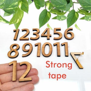 12x wood bambo numbers, clock numbers, Craft Numbers