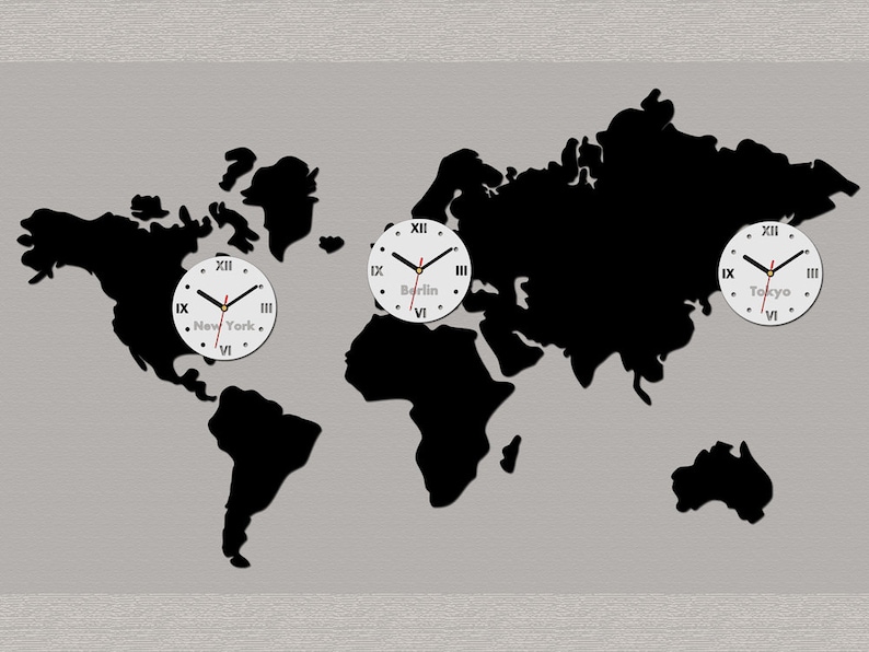 Horloge murale carte du monde 118 x 70cm / 46,06 x 27,6 image 2