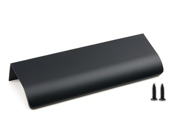 Modern Black Aluminum Handle for Drawers and Cabinets – 9.6/12 cm (3.78/4.72 in)" - 1 pieces