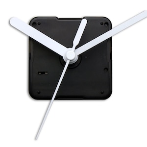 Silent Clock Mechanism + WHITE hands 2.16&quot;/6cm