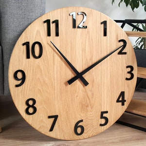 Clock Wall Wood clock  OAK 50 CM