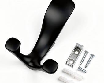 1 pcs Ancora Black Wall Hook – Metal Coat Hook, Modern Minimalist, Heavy Duty Wall Hanger for Coats, Bags, Entryway