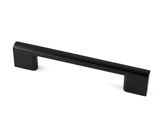 Black Cabinet Handle 96mm (3.78") Matte | Modern Drawer Pull | Kitchen Hardware | Minimalist Loft Industrial Handle