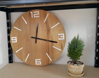 Large wall clock, Drewniany Rustykalny Zegar 49cm/19"