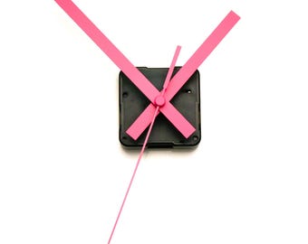 Silent Clock Mechanism + PINK hands 4.52"/11.5cm