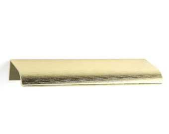 Modern Brushed Gold Edge Pull Handle | Cabinet & Drawer Handle 96/120mm | Minimalist Luxury Hardware - 1 piece