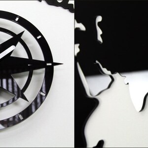 Clock WORLD BLACK Wall Clock 77cm x 45cm 30,31 x 17,71 画像 3