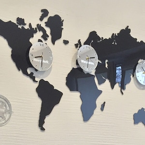 Horloge murale carte du monde 118 x 70cm / 46,06 x 27,6 image 1