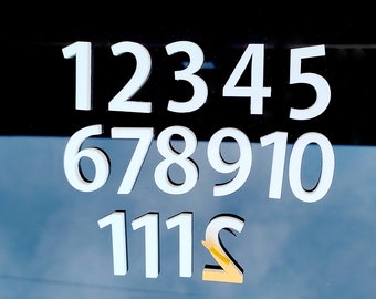 12x Numeri in acrilico, Tutte le dimensioni, Colori, Numeri con nastro adesivo, Numeri piccoli, Numeri grandi