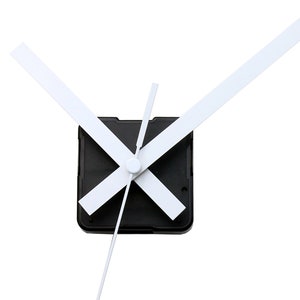 Silent Clock Mechanism + WHITE hands 4.52"/11.5cm
