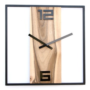 Wall clock Metal - Wooden 100% walnut Arabic