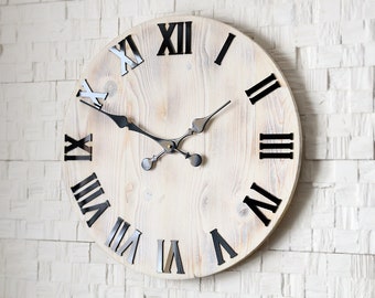 Large wall clock, 19" inch, M3, Rustic wall clock,