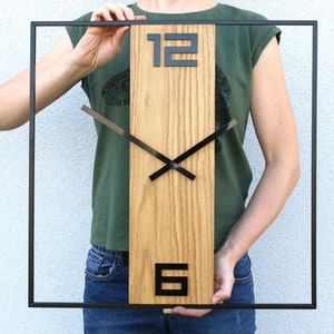 Wall clock Metal - Wooden Arabic