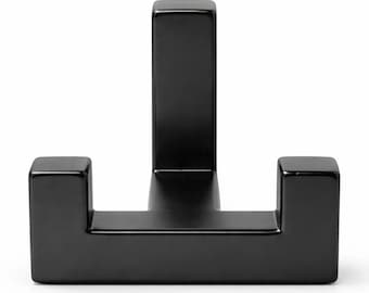 Black Wall Hook SEGNO | Modern Minimalist Coat Hook | Hidden Mount Metal Hook | Bathroom Towel Hook | Entryway Organizer | Loft Style