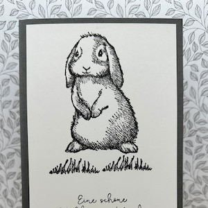 Karte Ostern / Osterkarte "Hase" Stampin' Up grau