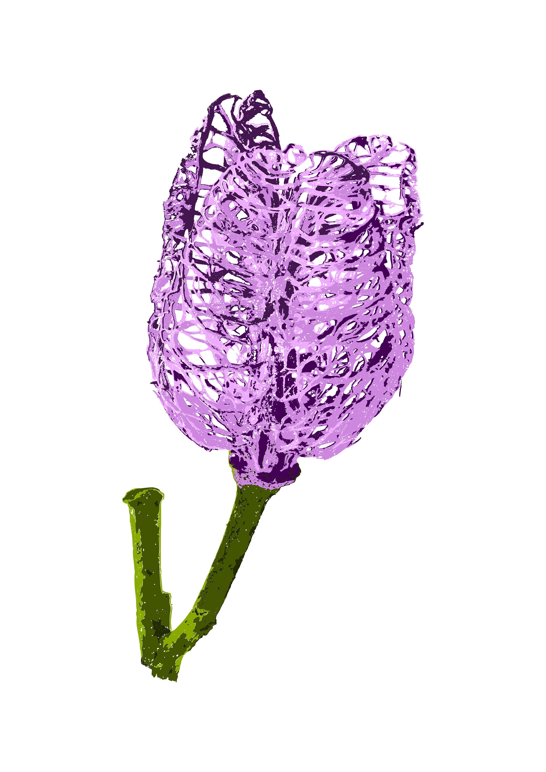 Purple Tulip Wall Art Instant Printable File Download Etsy