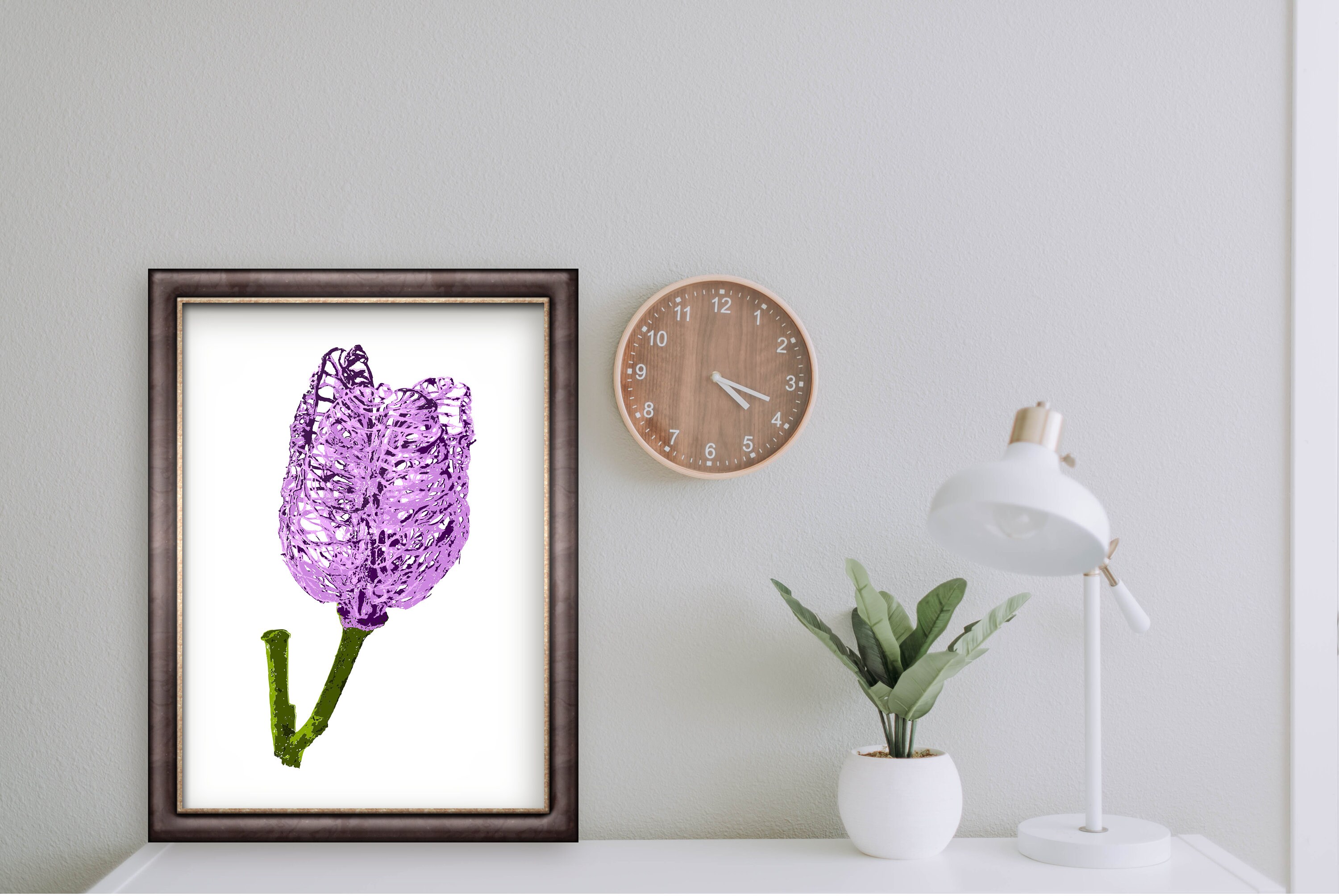 Purple Tulip Wall Art Instant Printable File Download Etsy