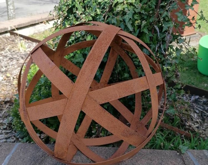 Große Rostkugel, Kugel aus Edelrost, 40cm Durchmesser, Gartendeko für