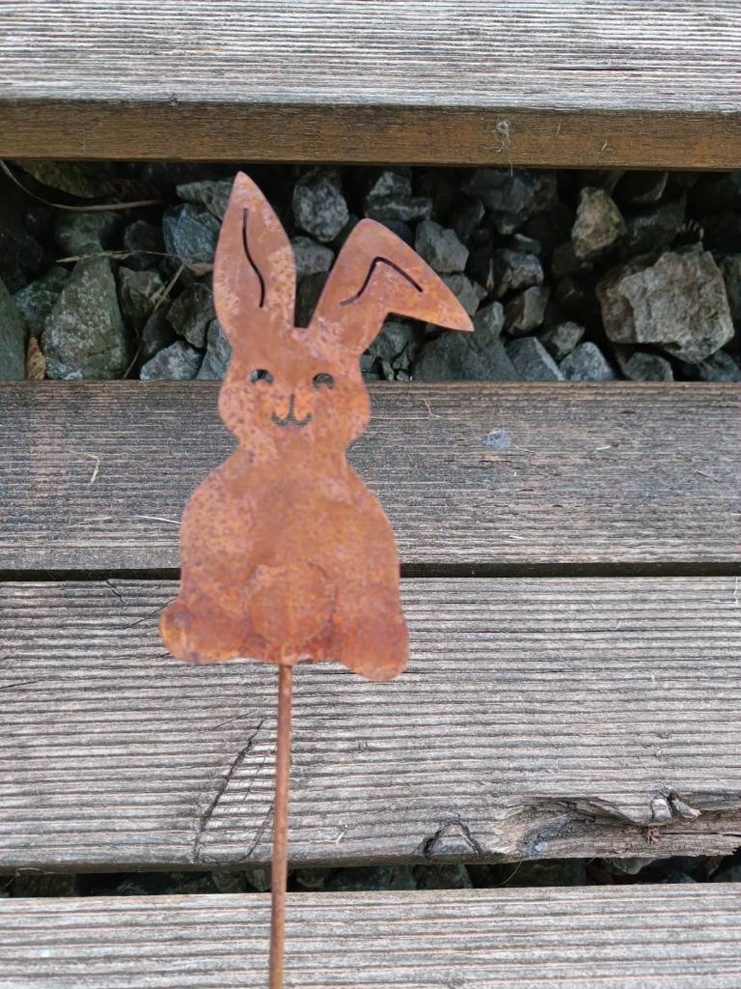Easter Bunny Made of Patina, Easter, Easter, Spring, Garden Stake, Rust ...