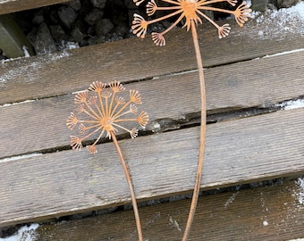 Diente de león doble, tapón, flor, tapón de jardín de óxido, decoración para taponar, tapón de flor de óxido, decoración de jardín decoración oxidada, flor