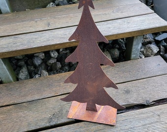 Christmas tree, fir tree made of patina, Christmas decoration, Christmas gift, rusty decoration Advent, beautiful garden, winter